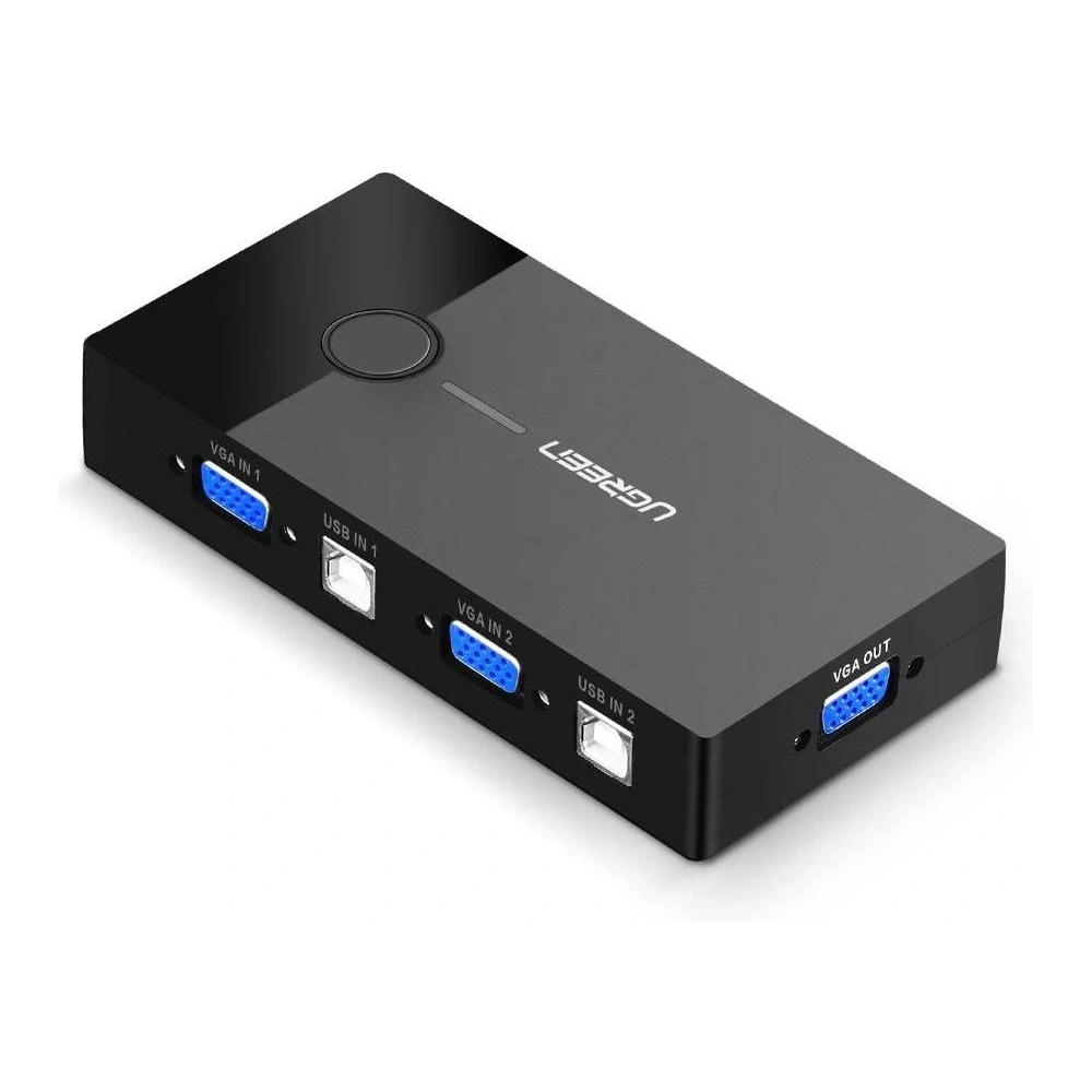 Przełącznik switch KVM UGREEN 30357 2-portowy VGA (czarny)
