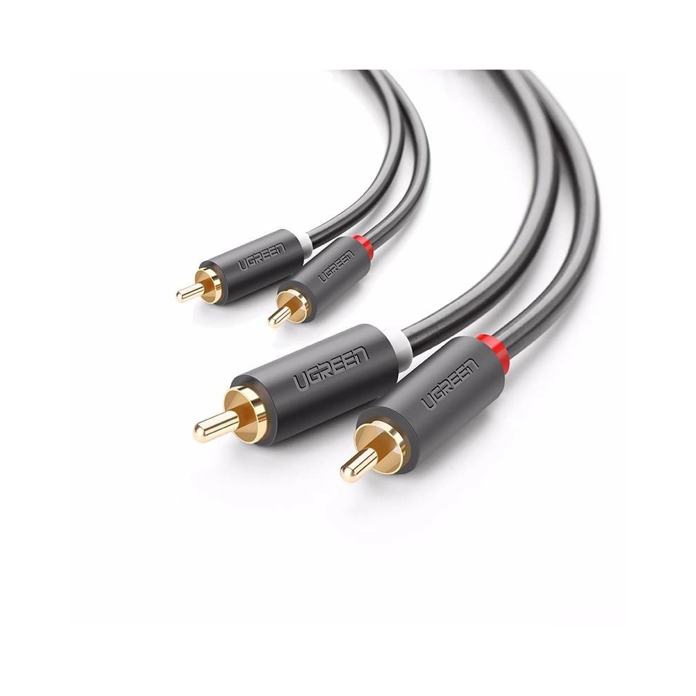 Przewód 2RCA (Cinch) do 2RCA (Cinch) UGREEN 1,5m (czarny)