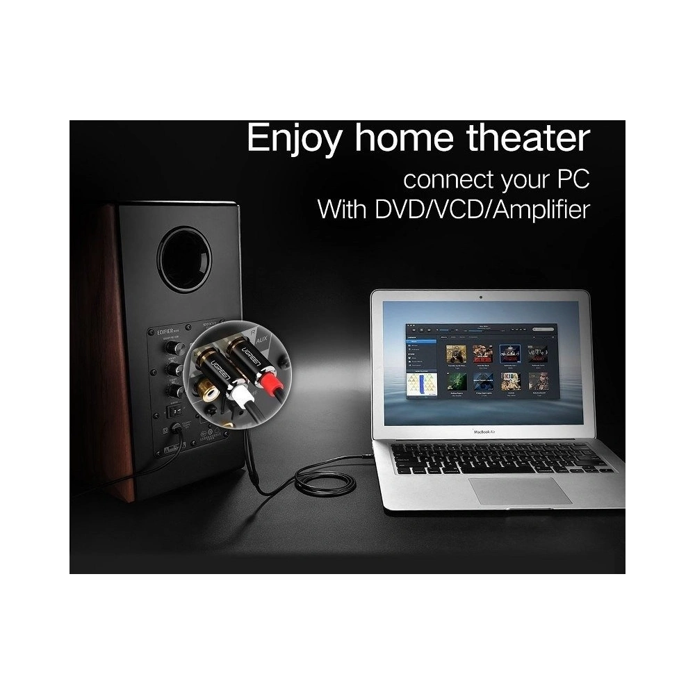 Przewód 3,5mm Jack do 2RCA (Cinch) UGREEN 1,5m