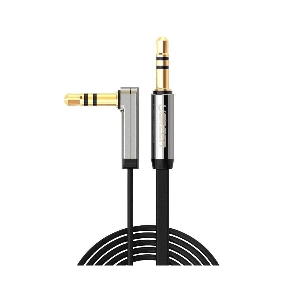 Kątowy kabel mini jack 3,5mm AUX UGREEN płaski 2m