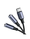 UGREEN AUX Audio splitter with USB-C cable, 25cm (silver)