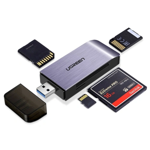 Kup Adapter USB 4 w 1 UGREEN czytnik kart SD + microSD (srebrny) - UGR324SLV - {ean13} - Sklep Home Screen