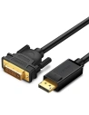Cablu DisplayPort la DVI UGREEN DP103, FullHD, unidirecțional, 2m (negru)