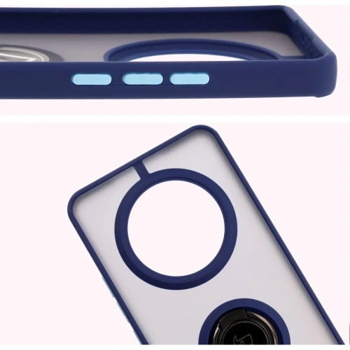 Buy Bizon Case Hybrid Ring Realme 14 Pro 5G smoky with a navy blue frame - BIZ9343 - {ean13} - Home Screen Store Europe