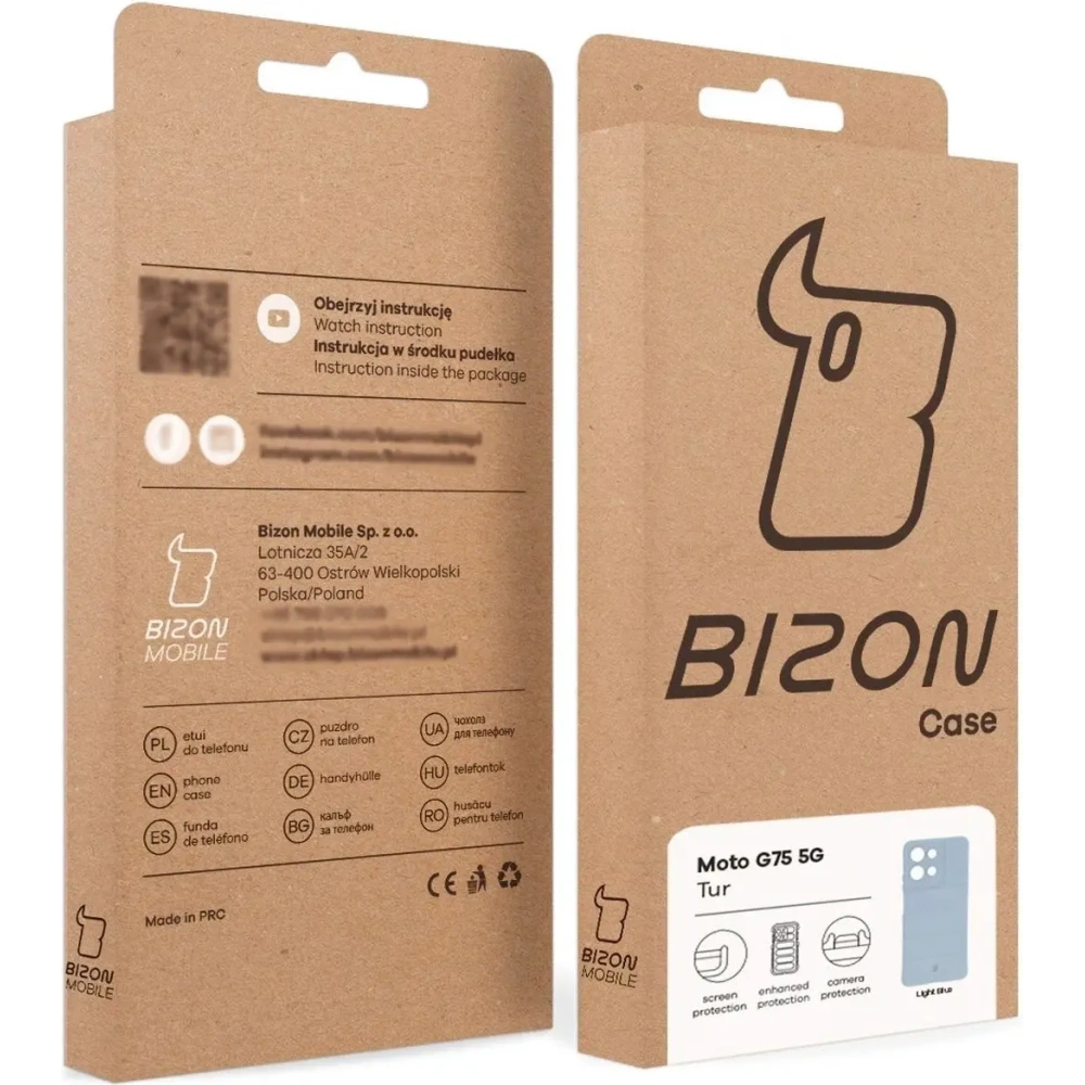 Pancerne etui Bizon Case Tur do Motorola Moto G75 5G jasnoniebieskie