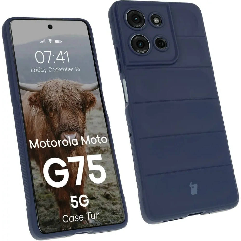 Pancerne etui Bizon Case Tur do Motorola Moto G75 5G granatowe