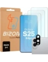 BIZON Clear 2 Pack 3x screen glass + lens glass Samsung Galaxy S25 Edge