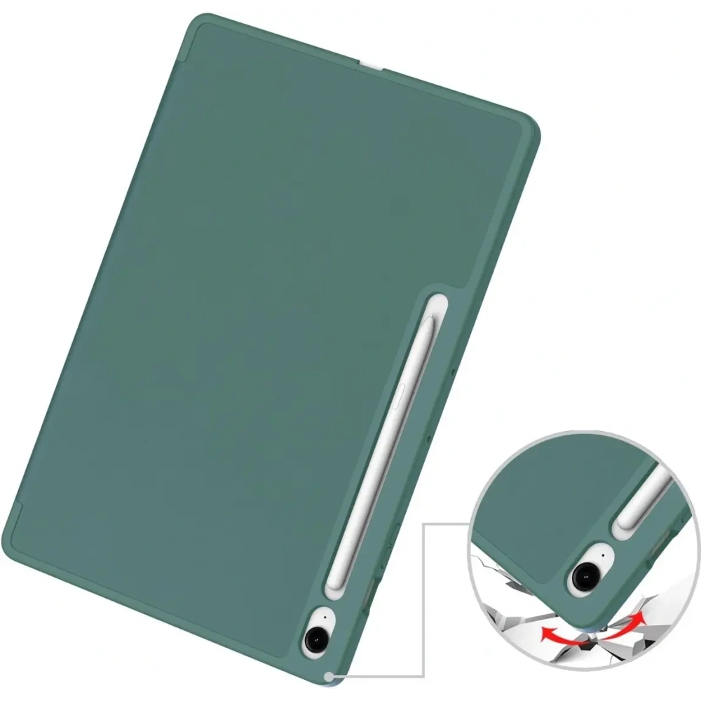 Etui z klapką Bizon Case Tab Lizard do Samsung Galaxy Tab S10 FE+ Plus ciemnozielone