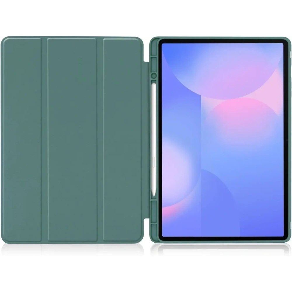 Etui z klapką Bizon Case Tab Lizard do Samsung Galaxy Tab S10 FE+ Plus ciemnozielone