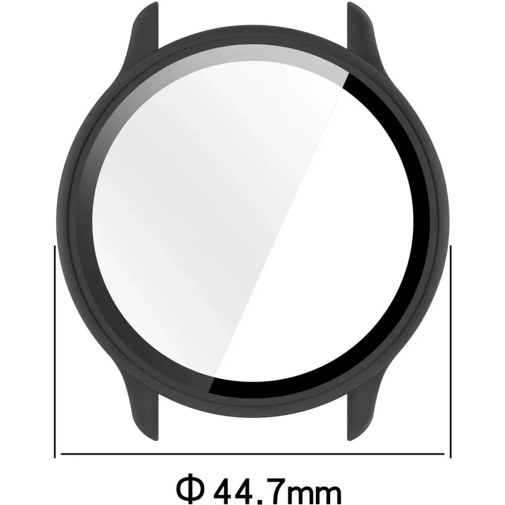 Etui ze szkłem do zegarka Bizon Case+Glass Watch do Garmin Vivoactive 6 czarne matowe