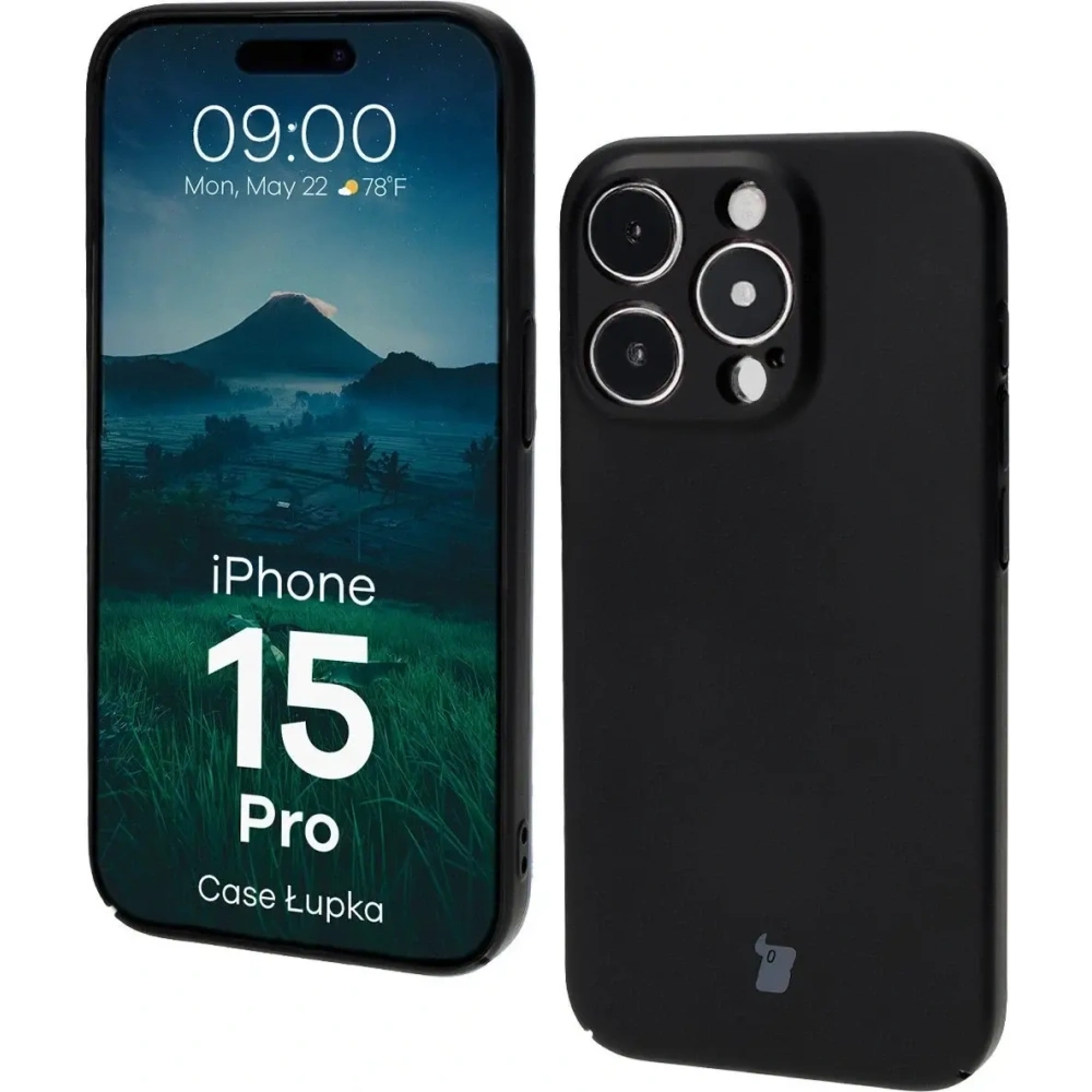 Etui Bizon Case Łupka do Apple iPhone 15 Pro czarne