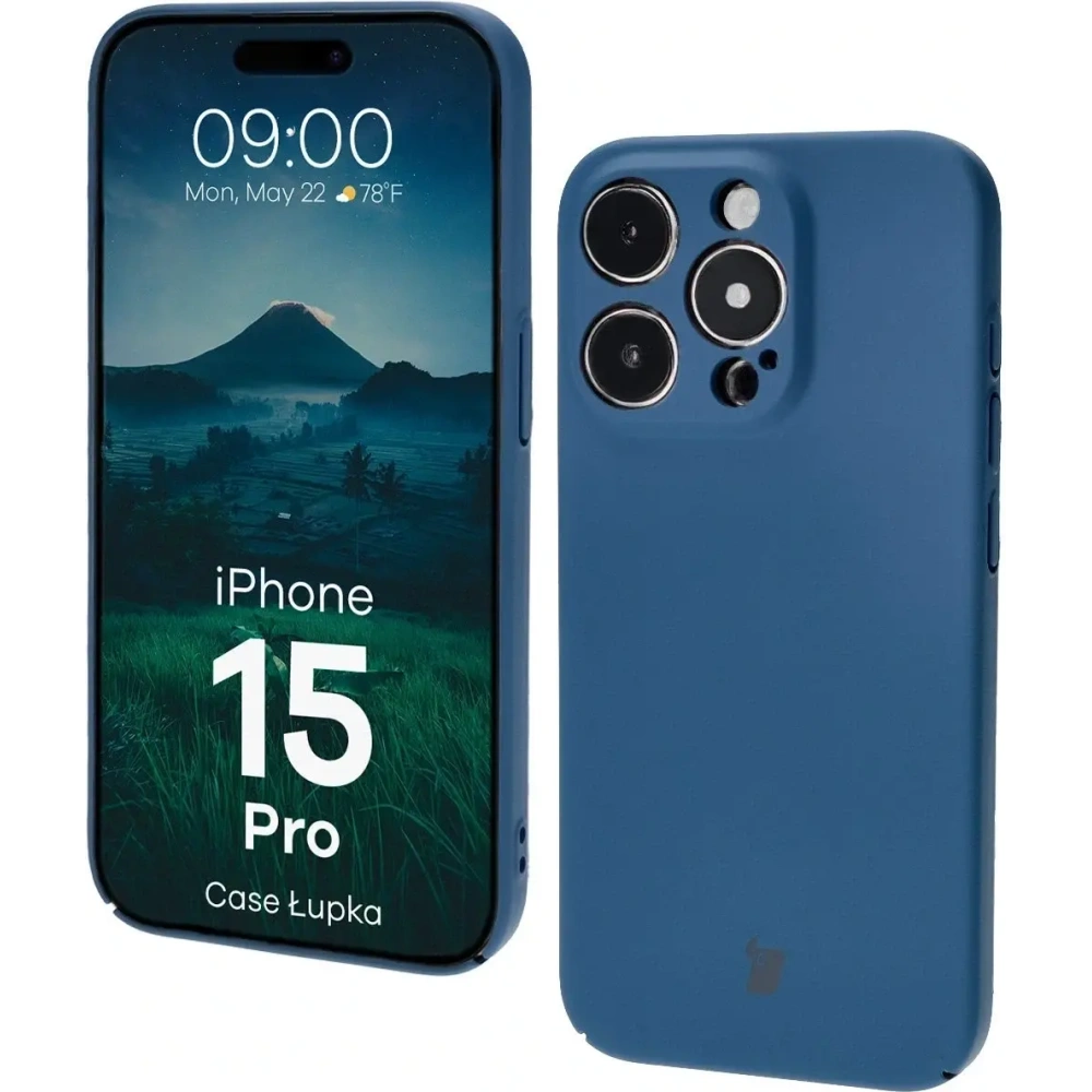 Etui Bizon Case Łupka do Apple iPhone 15 Pro niebieskie