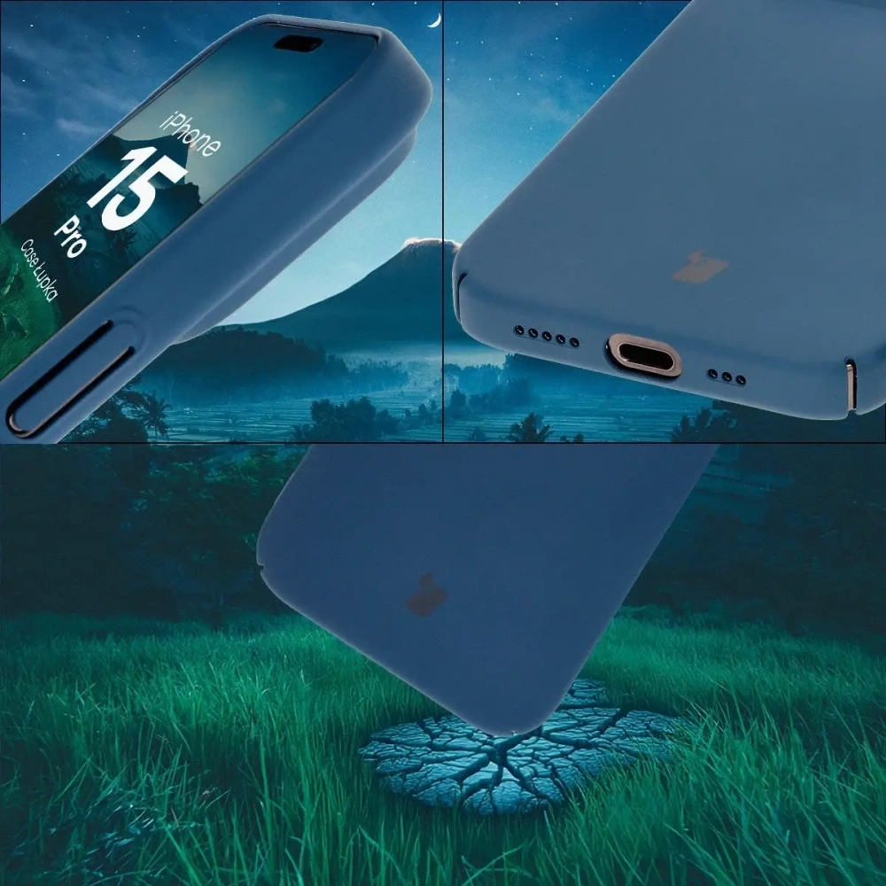 Etui Bizon Case Łupka do Apple iPhone 15 Pro niebieskie