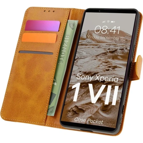 Kup Etui z klapką Bizon Case Pocket do Xperia 1 VII brązowe - BIZ9361 - {ean13} - Sklep Home Screen
