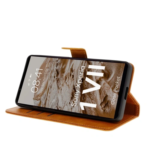 Kup Etui z klapką Bizon Case Pocket do Xperia 1 VII brązowe - BIZ9361 - {ean13} - Sklep Home Screen