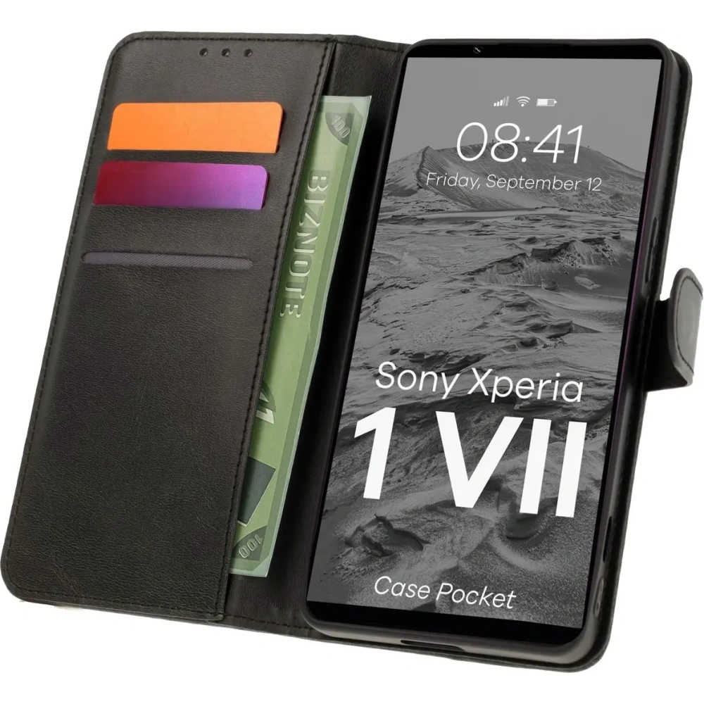 Etui z klapką Bizon Case Pocket do Xperia 1 VII czarne
