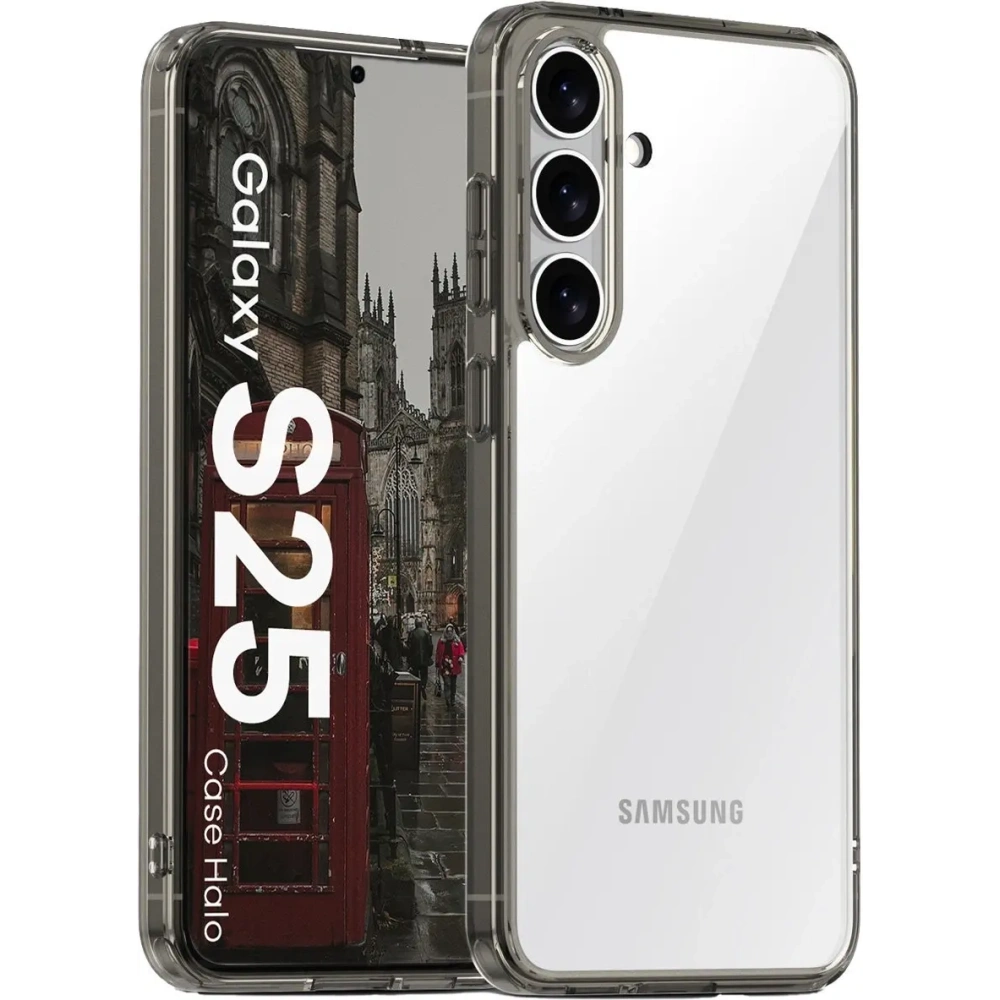 Etui Bizon Case Halo do Samsung Galaxy S25 przydymione-czarne