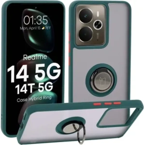 Buy Bizon Case Hybrid Ring Realme 14 5G / 14T 5G smoky with a dark green frame - BIZ9372 - {ean13} - Home Screen Store Europe