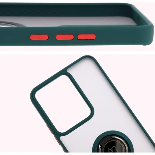 Buy Bizon Case Hybrid Ring Realme 14 5G / 14T 5G smoky with a dark green frame - BIZ9372 - {ean13} - Home Screen Store Europe