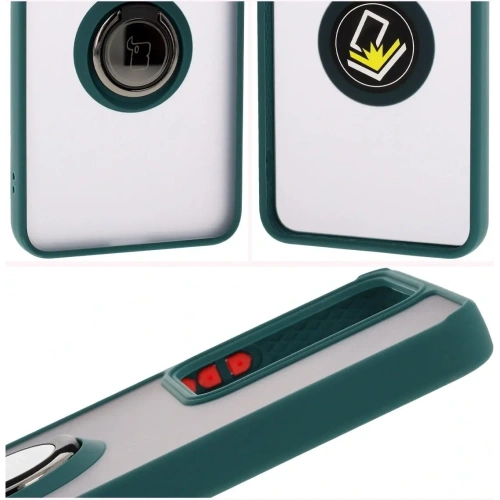 Buy Bizon Case Hybrid Ring Realme 14 5G / 14T 5G smoky with a dark green frame - BIZ9372 - {ean13} - Home Screen Store Europe