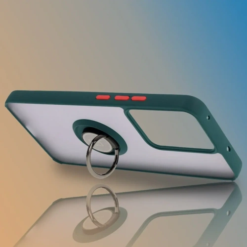 Kup Husa Bizon Case Hybrid Ring Realme 14 5G / 14T 5G fumurie cu un cadru verde închis - BIZ9372 - {ean13} - Sklep Home Screen