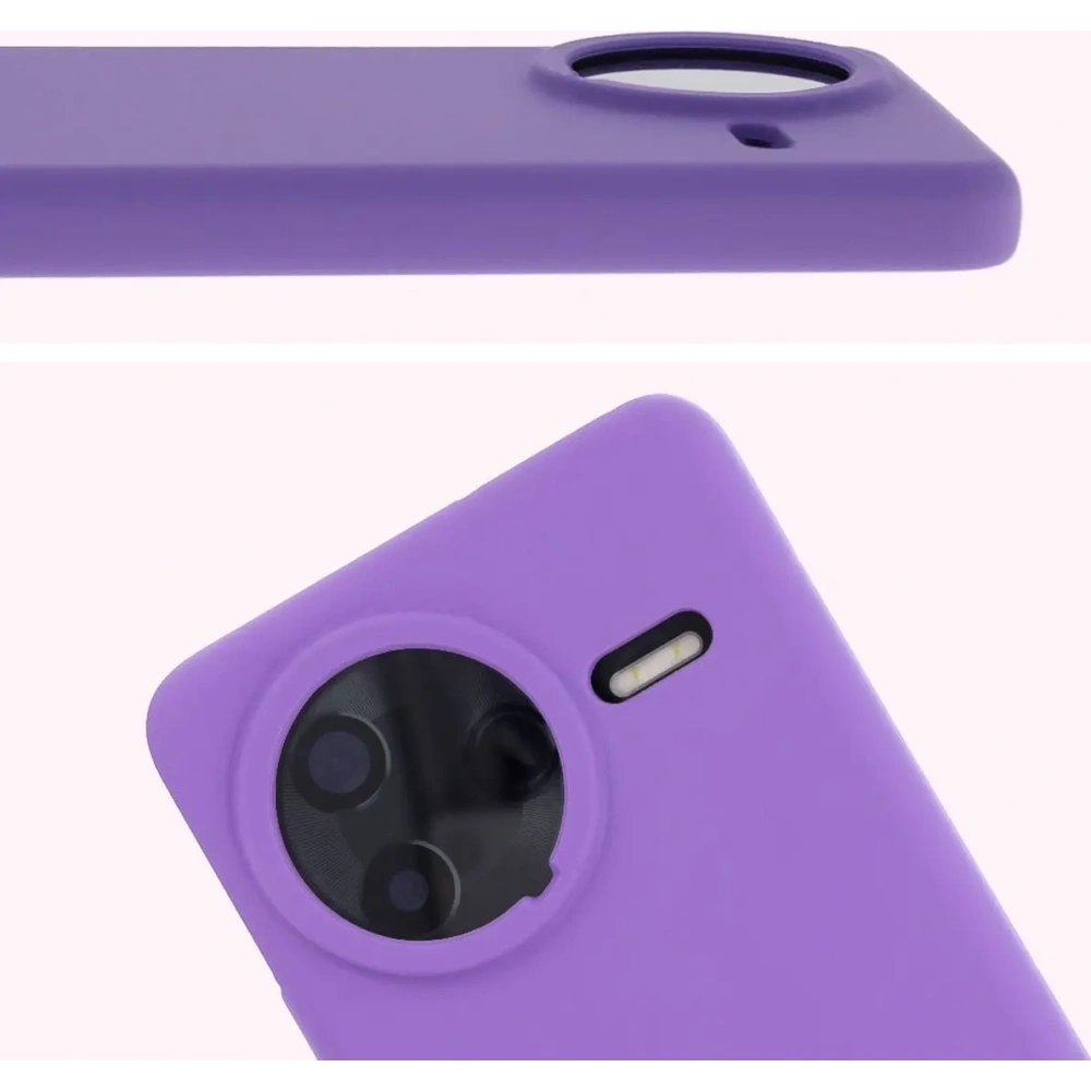 Silikonowe etui Bizon Soft Case do Xiaomi POCO F7 Ultra fioletowe