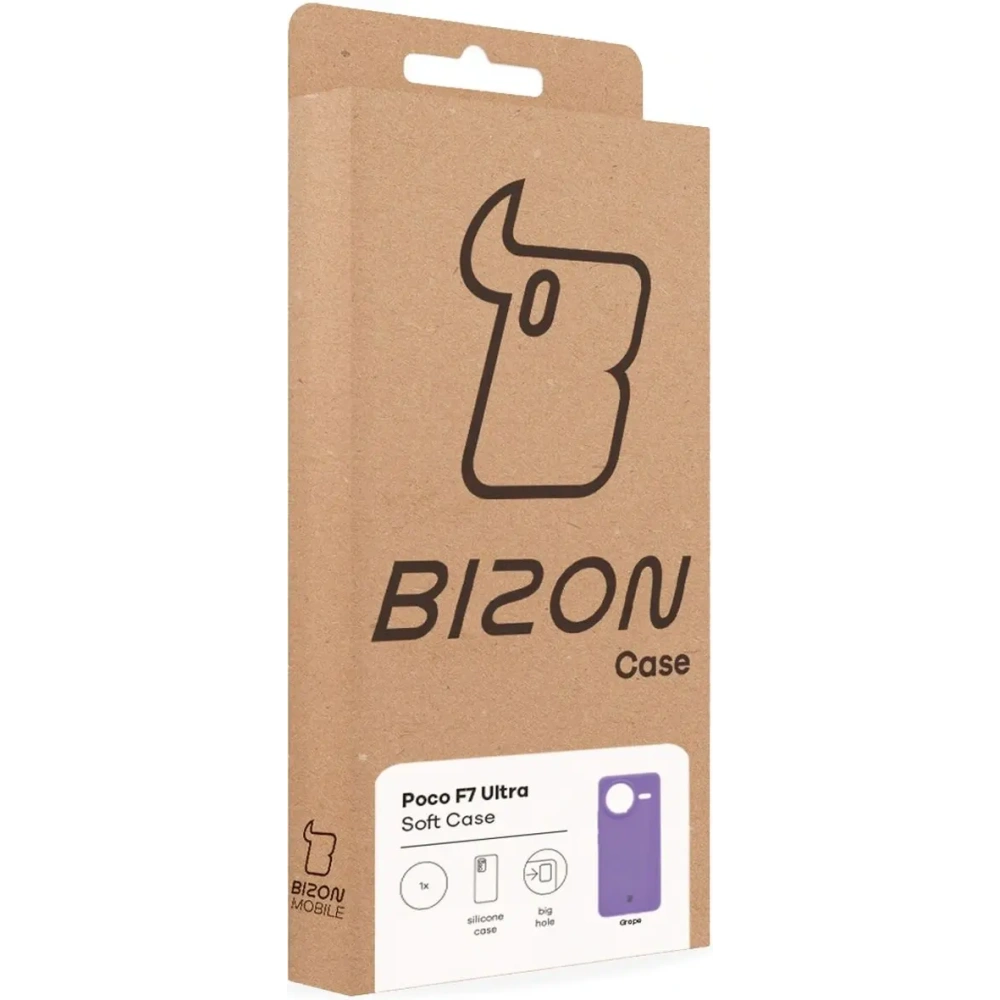 Silikonowe etui Bizon Soft Case do Xiaomi POCO F7 Ultra fioletowe