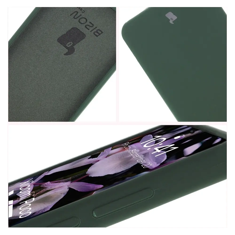Silikonowe etui Bizon Soft Case do Xiaomi POCO X7 Pro ciemnozielone