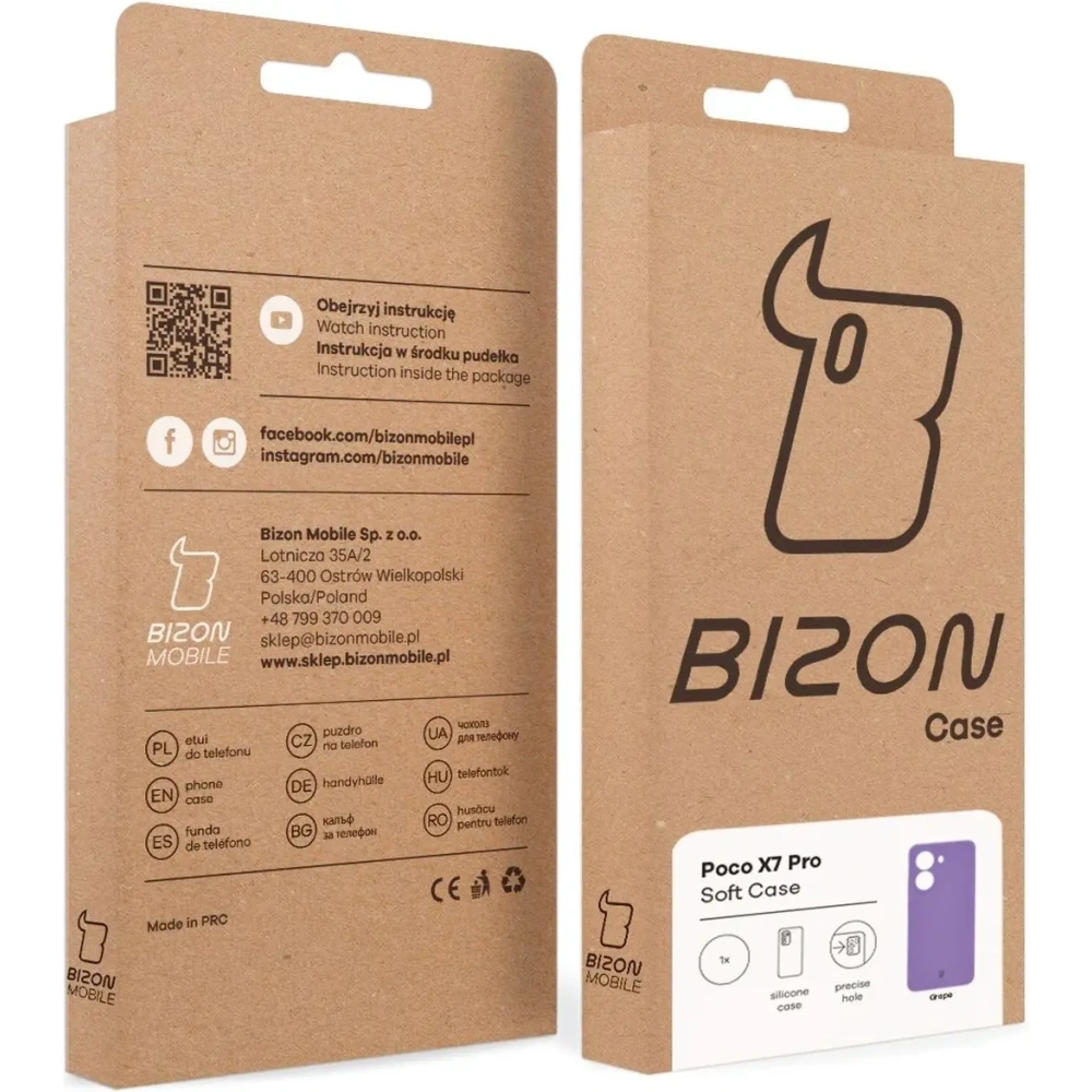 Silikonowe etui Bizon Soft Case do Xiaomi POCO X7 Pro fioletowe