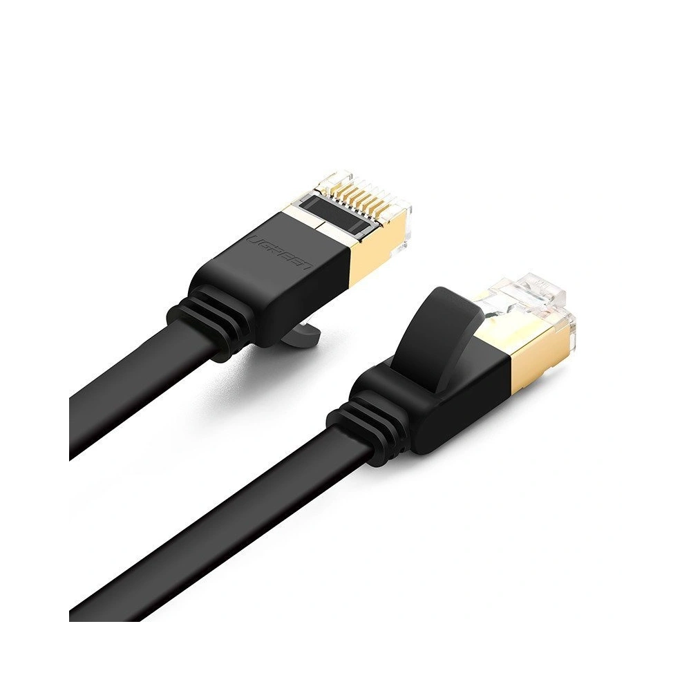 Płaski kabel sieciowy UGREEN NW106 Ethernet RJ45, Cat.7, STP, 2m (czarny)