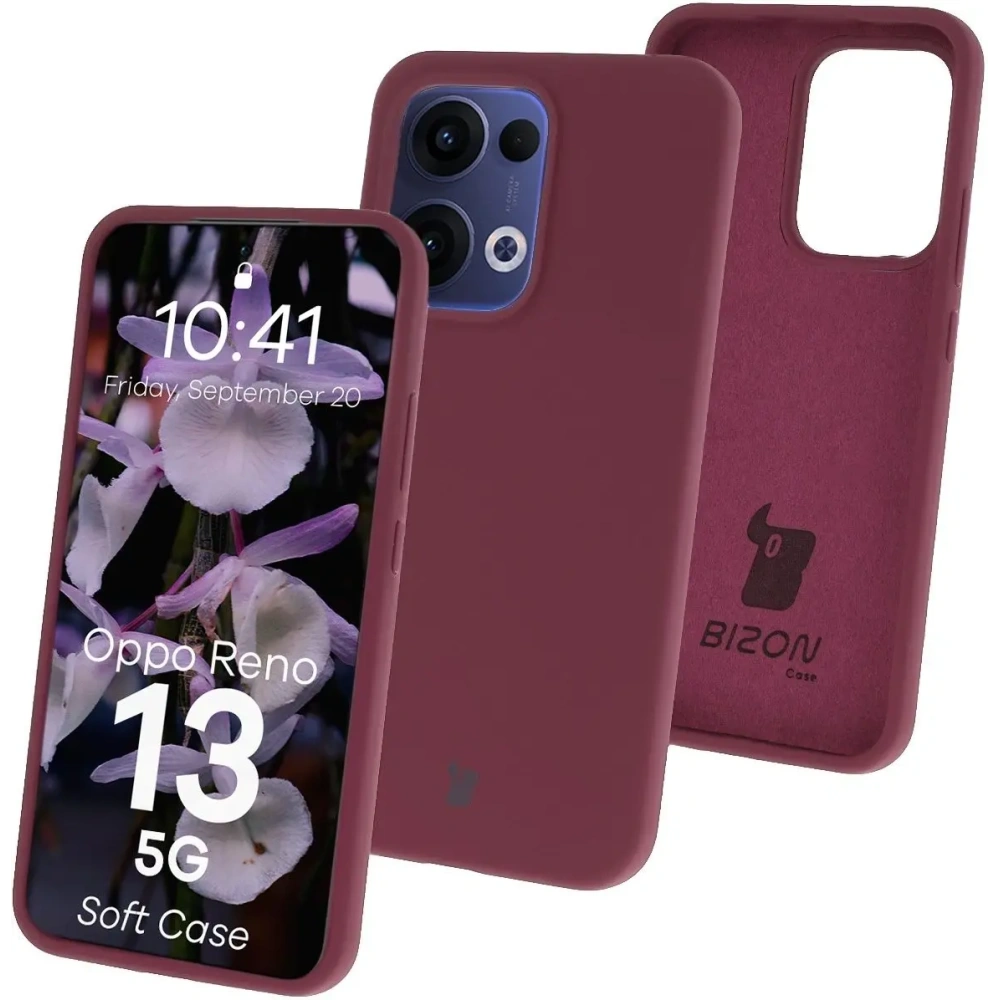Silikonowe etui Bizon Soft Case do Oppo Reno13 ciemnofioletowe