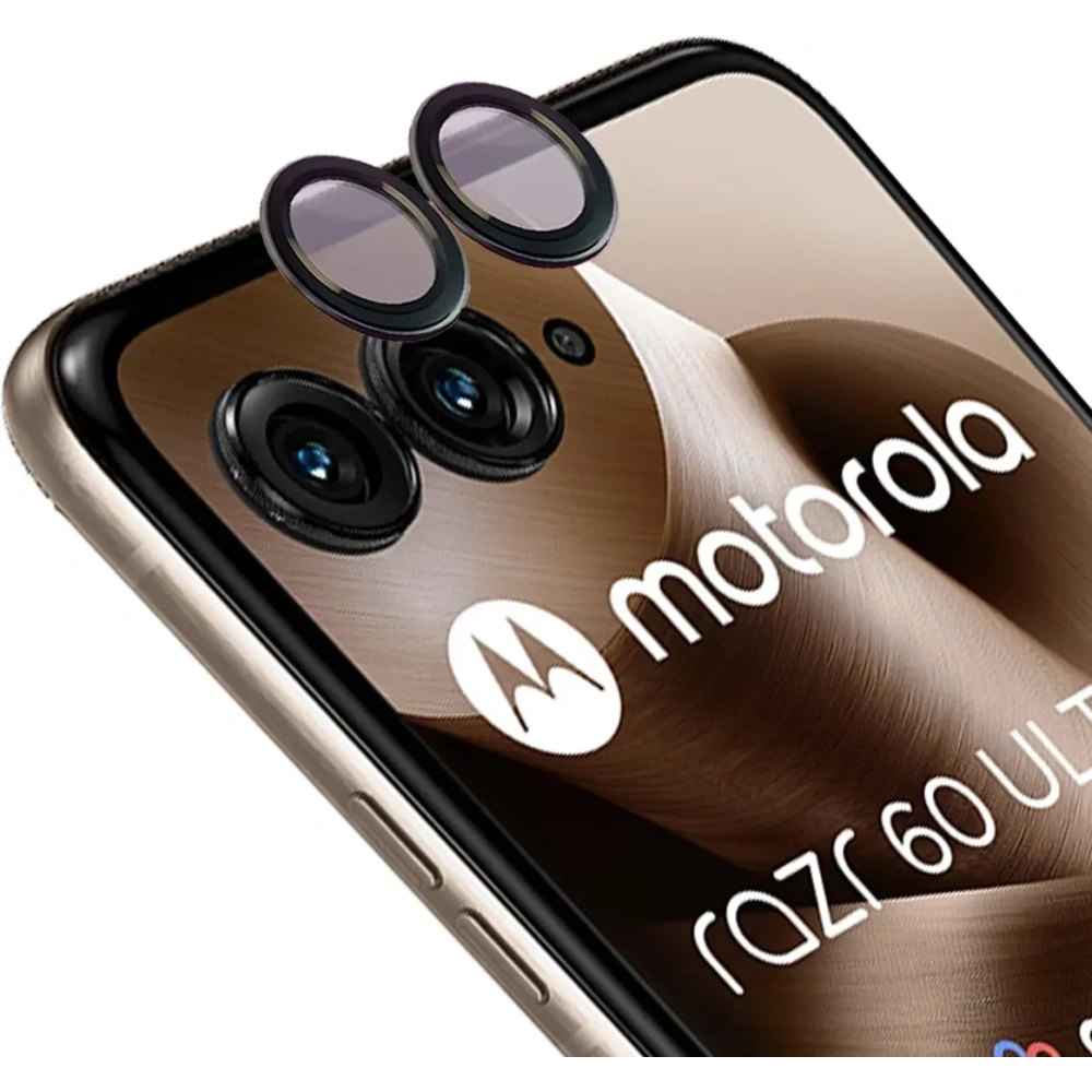 Szkło na aparat Bizon Glass Snap Lens do Motorola Razr 60 Ultra czarna ramka