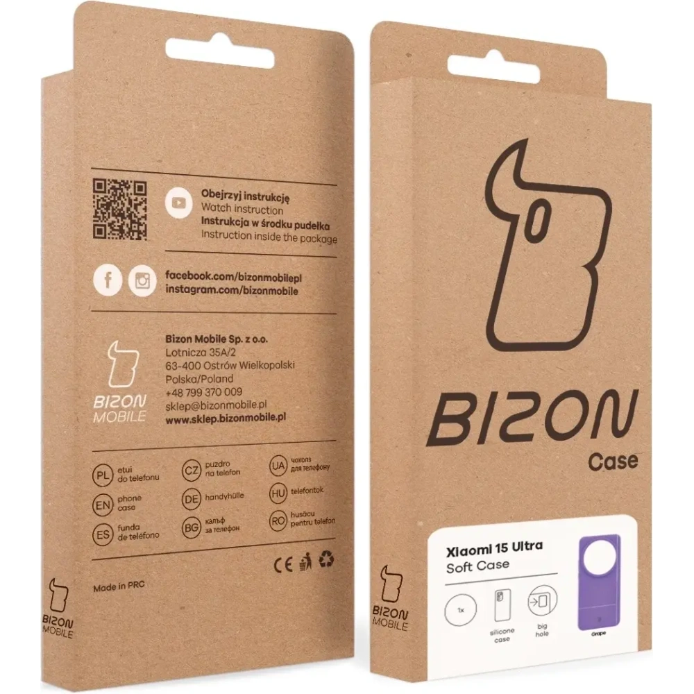 Silikonowe etui Bizon Soft Case do Xiaomi 15 Ultra fioletowe