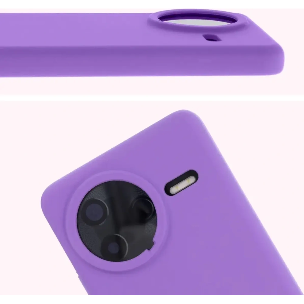 Silikonowe etui Bizon Soft Case do Xiaomi POCO F7 Pro fioletowe