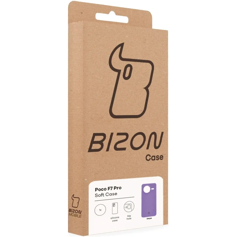 Silikonowe etui Bizon Soft Case do Xiaomi POCO F7 Pro fioletowe