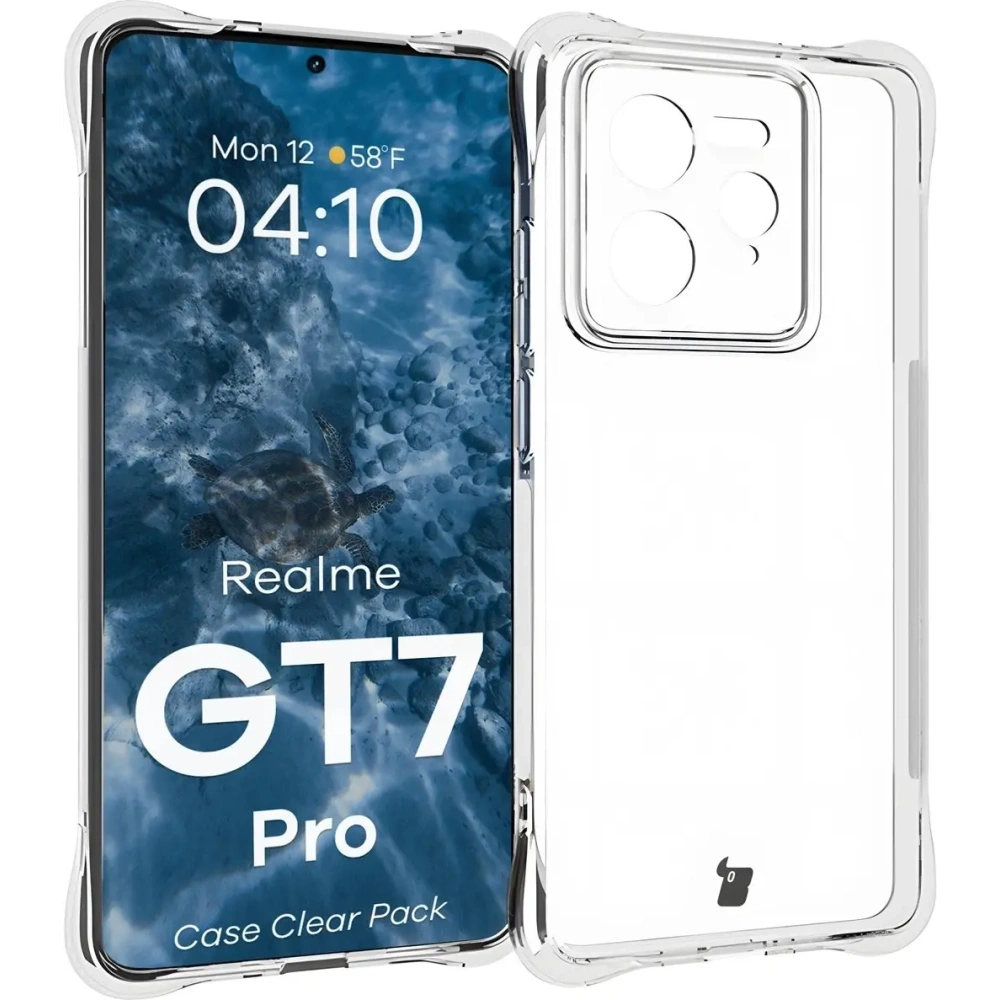 Etui + 2x folia na ekran Bizon Case Clear Pack do Realme GT 7 Pro