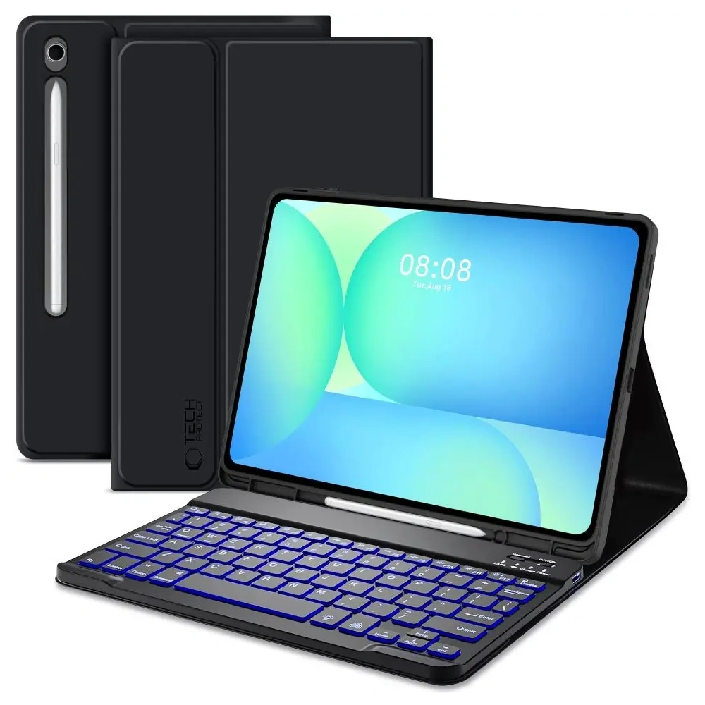 Etui z klawiaturą Tech-Protect SmartCase Pen + Keyboard Samsung Galaxy Tab S10 FE+ Plus 13.1 X620 / X626b Black