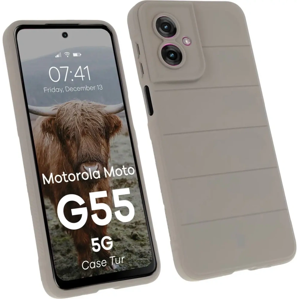 Pancerne etui Bizon Case Tur do Motorola Moto G55 5G jasnoszare