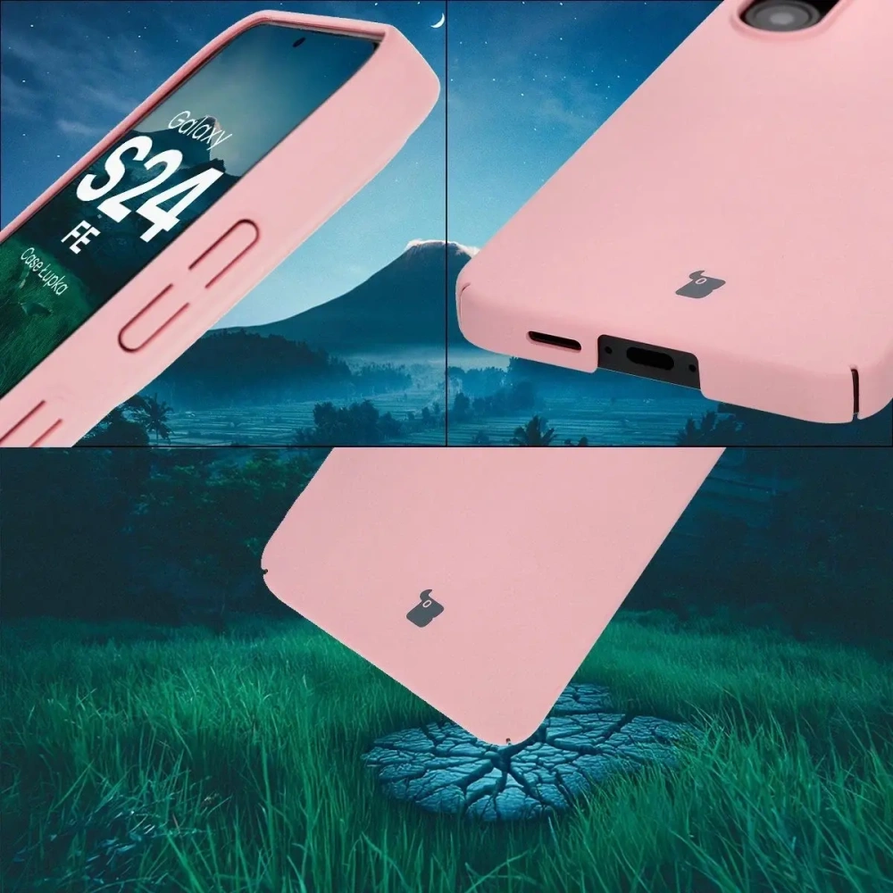 Etui Bizon Case Łupka do Samsung Galaxy S24 FE różowe