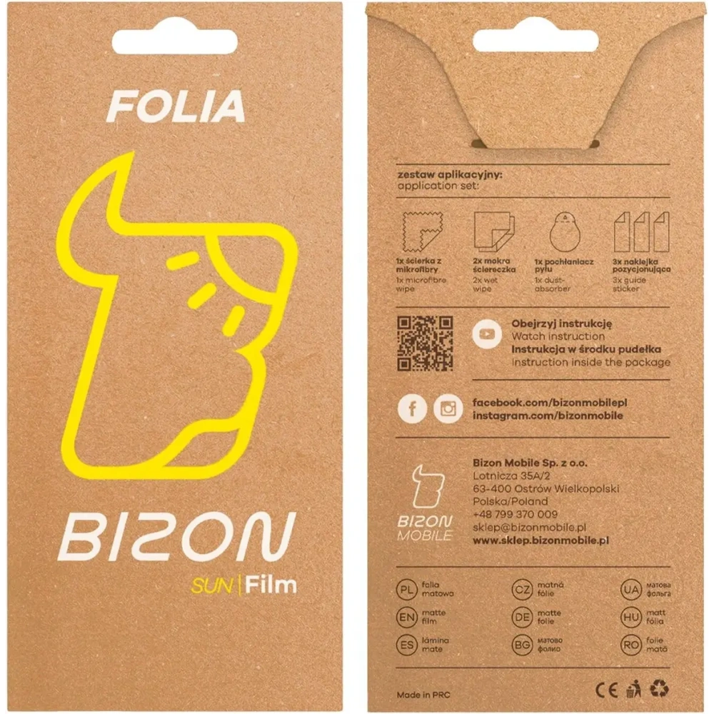 Folia matowa Bizon Glass Film Sun do Xiaomi Redmi A5 4G [2 PACK]