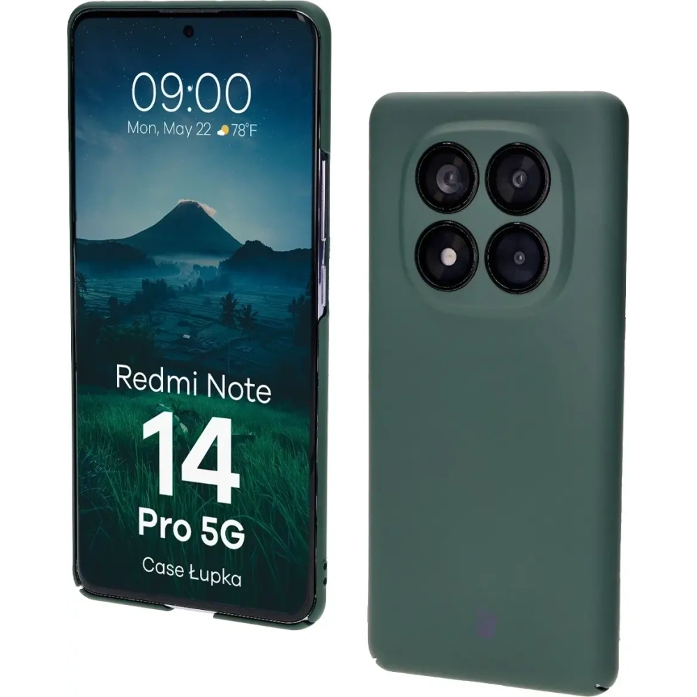 Etui Bizon Case Łupka do Xiaomi Redmi Note 14 Pro 5G zielone