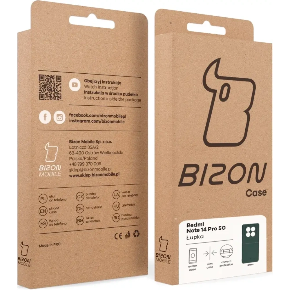 Etui Bizon Case Łupka do Xiaomi Redmi Note 14 Pro 5G zielone