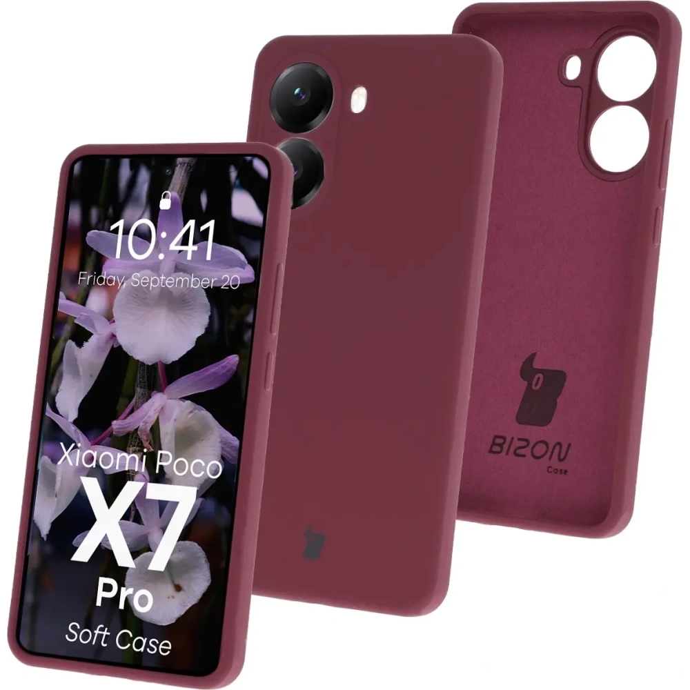 Silikonowe etui Bizon Soft Case do Xiaomi POCO X7 Pro ciemnofioletowe