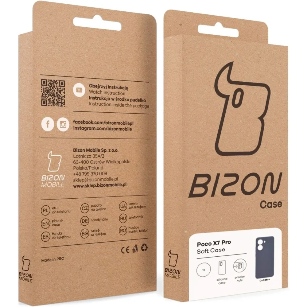 Silikonowe etui Bizon Soft Case do Xiaomi POCO X7 Pro ciemnoniebieskie