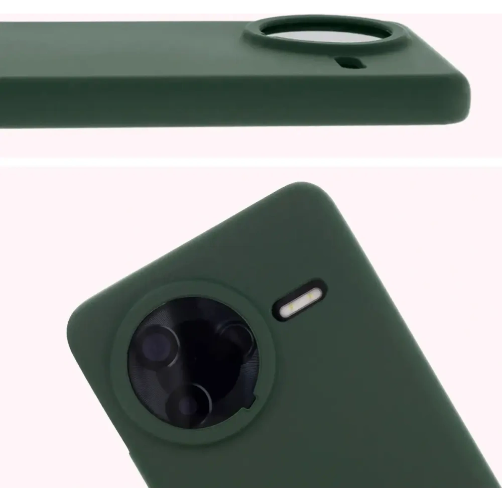 Silikonowe etui Bizon Soft Case do Xiaomi POCO F7 Pro ciemnozielone