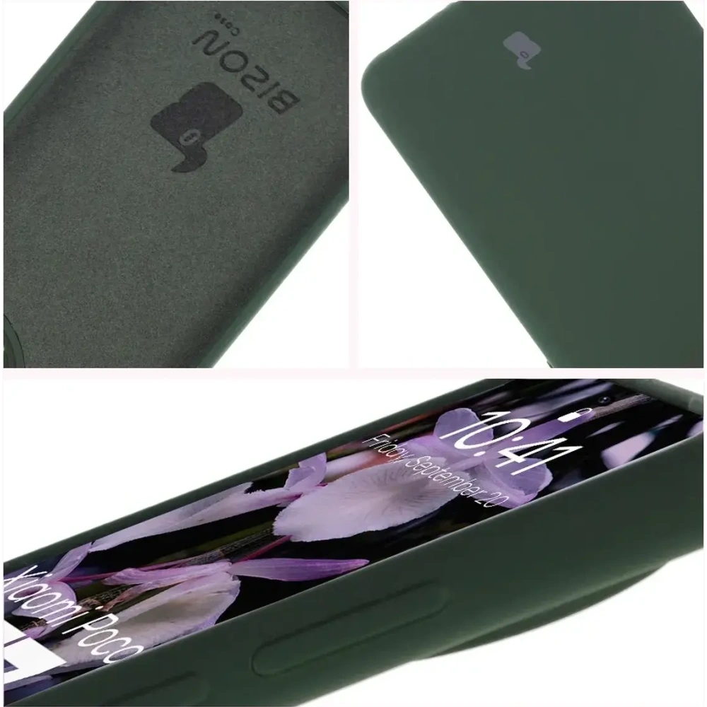 Silikonowe etui Bizon Soft Case do Xiaomi POCO F7 Pro ciemnozielone
