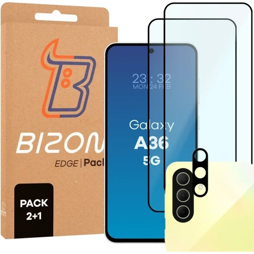 Kup Bizon Edge 2 Csomag 2x edzett üveg + lencsevédő Samsung Galaxy A36 5G-hez - BIZ9406 - {ean13} - Sklep Home Screen