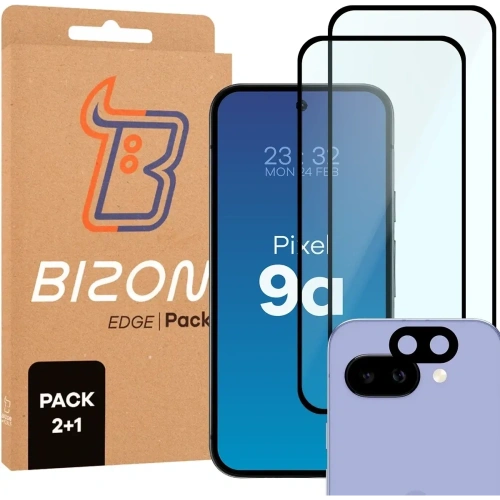 Kup Bizon Edge 2 Pack 2x tvrzené sklo + ochrana objektivu Pixel 9a - BIZ9407 - {ean13} - Sklep Home Screen