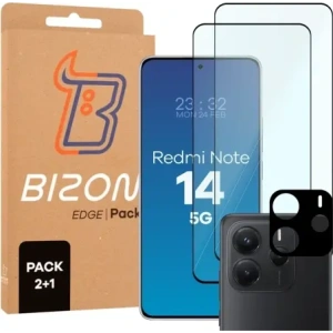 Kup Bizon Edge 2 Pack 2x gehärtetes Glas + Linsenschutz für Xiaomi Redmi Note 14 5G - BIZ9411 - {ean13} - Sklep Home Screen