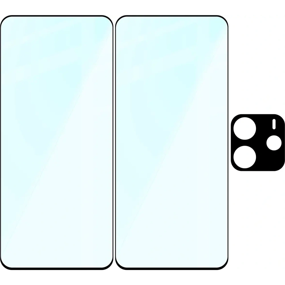 2x szkło na ekran + szkło na aparat Bizon Edge 2 Pack do Xiaomi Redmi Note 14 5G